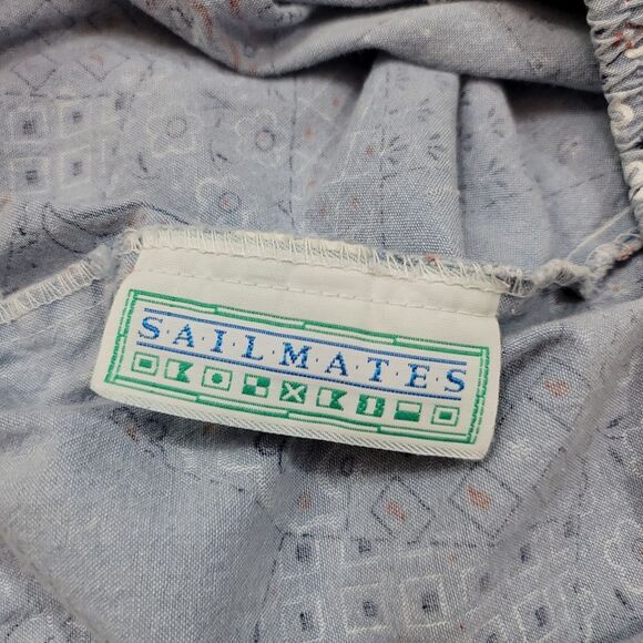 Vintage 80s Sailmates Paisley Button Down A-line Below the Knee Blue Skirt Sz XL - Picture 8 of 9